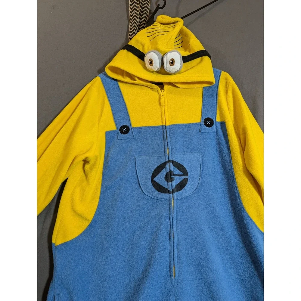 Despicable Me Minion One Piece‎ Pajamas Costume Fleece Jumpsuit M L